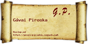 Gávai Piroska névjegykártya